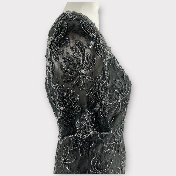 Vintage Y2K Beaded Black Beaded Spider Deco Dress Goth 8 Robert Anthony - Picture 5 of 11